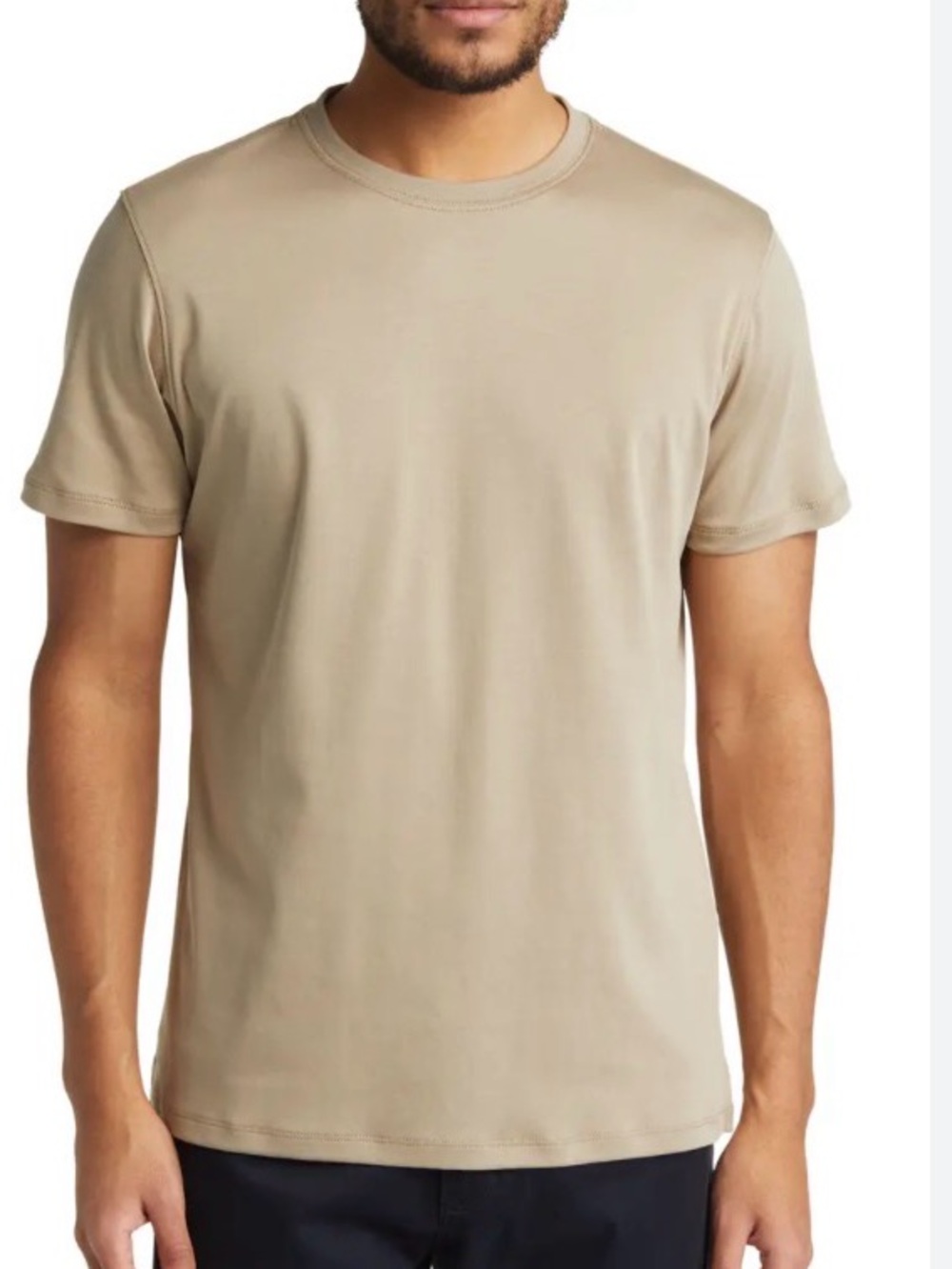 Robert Barakett Kentville Cotton T-Shirt Men's 2XL Tan Crew Luxury Casual Golf